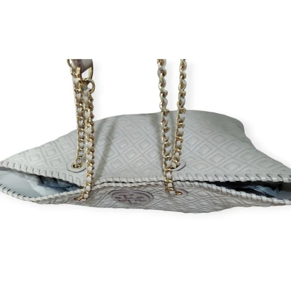 Tory Burch Quilted Shoulder Bag in Cream - Picture 13 of 16